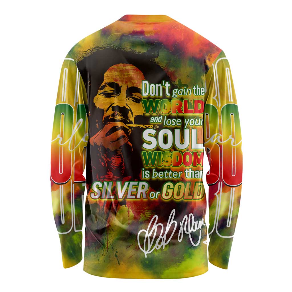 The Legend of Reggae Long Sleeve Shirt Bob One Love Colorful Art