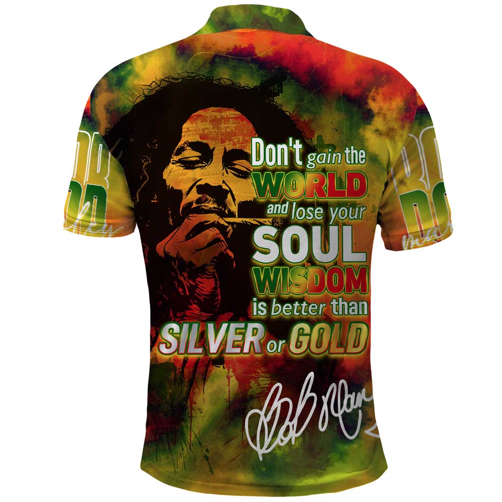 The Legend of Reggae Polo Shirt Bob One Love Colorful Art