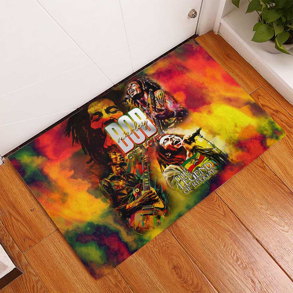 The Legend of Reggae Rubber Doormat Bob One Love Colorful Art