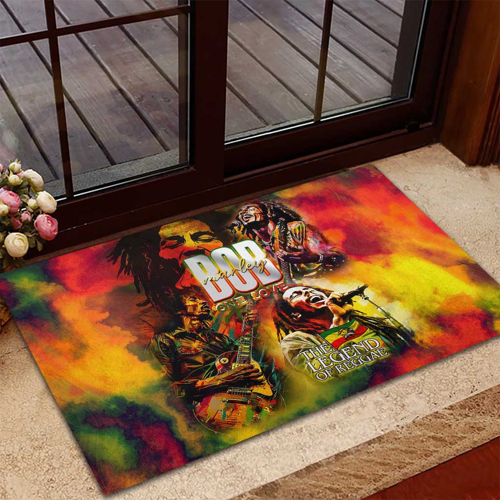 The Legend of Reggae Rubber Doormat Bob One Love Colorful Art