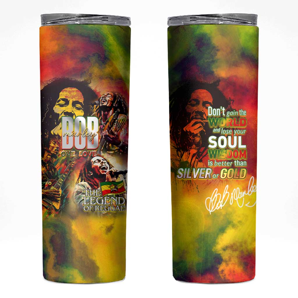 The Legend of Reggae Skinny Tumbler Bob One Love Colorful Art