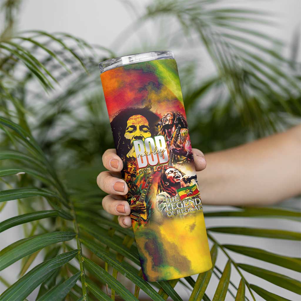 The Legend of Reggae Skinny Tumbler Bob One Love Colorful Art