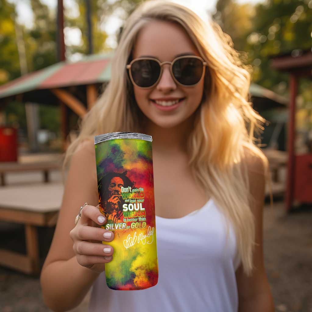 The Legend of Reggae Skinny Tumbler Bob One Love Colorful Art