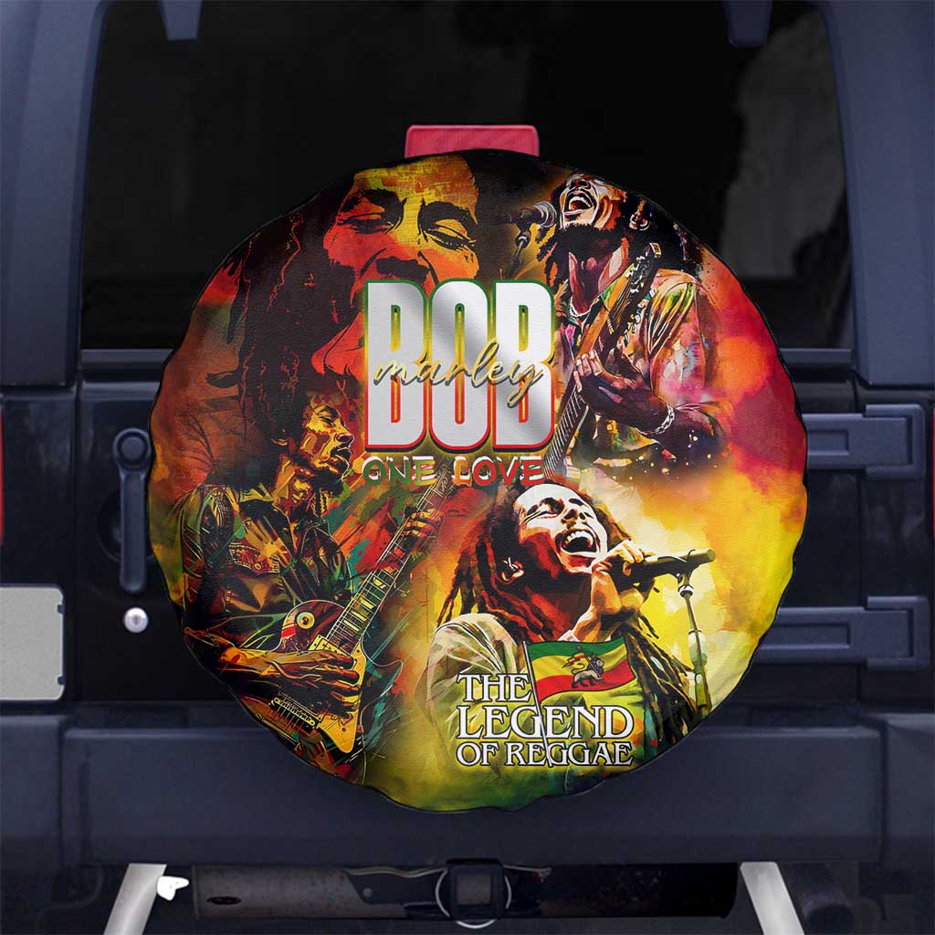 The Legend of Reggae Spare Tire Cover Bob One Love Colorful Art