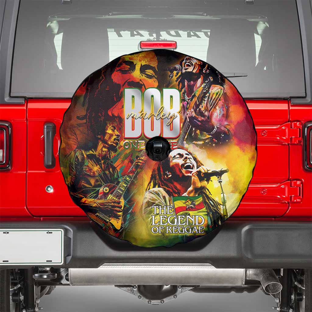 The Legend of Reggae Spare Tire Cover Bob One Love Colorful Art