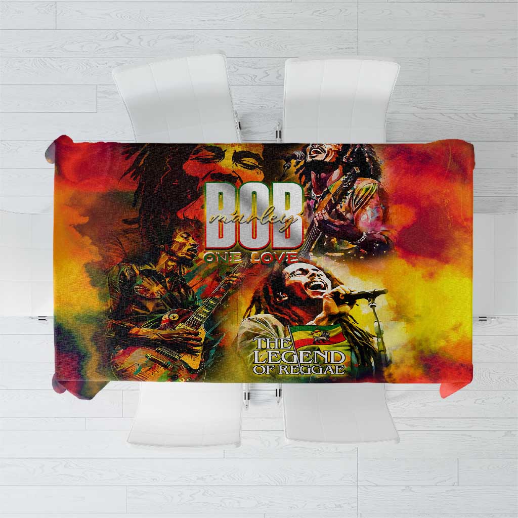The Legend of Reggae Tablecloth Bob One Love Colorful Art