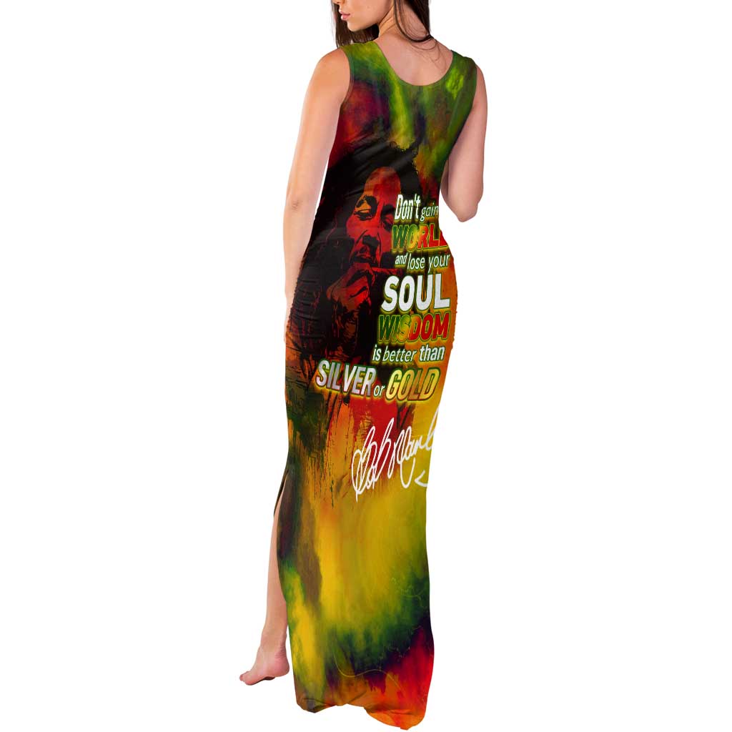 The Legend of Reggae Tank Maxi Dress Bob One Love Colorful Art