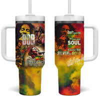 The Legend of Reggae Tumbler With Handle Bob One Love Colorful Art