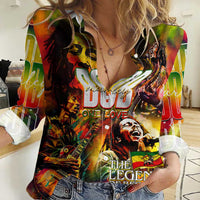 The Legend of Reggae Women Casual Shirt Bob One Love Colorful Art