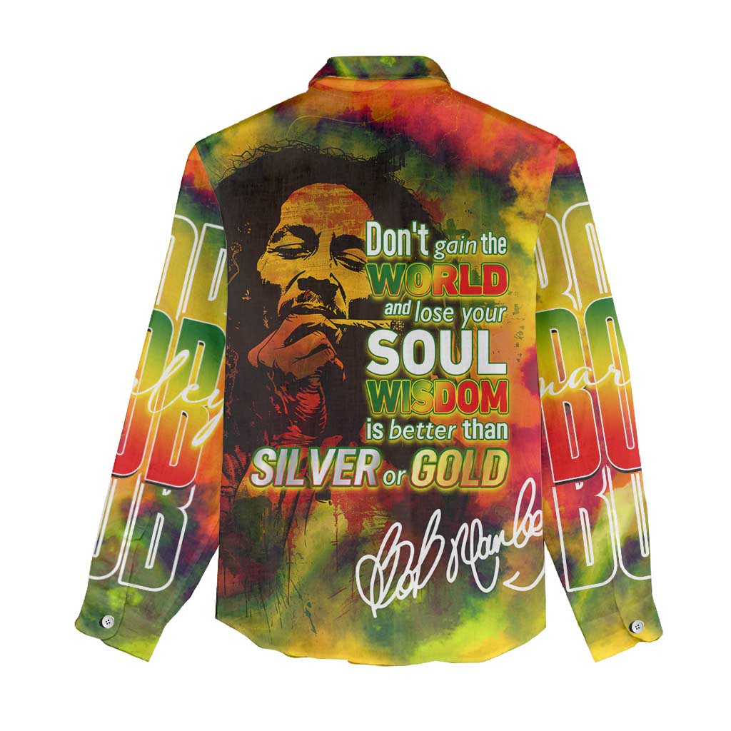 The Legend of Reggae Women Casual Shirt Bob One Love Colorful Art