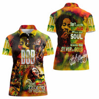 The Legend of Reggae Women Polo Shirt Bob One Love Colorful Art