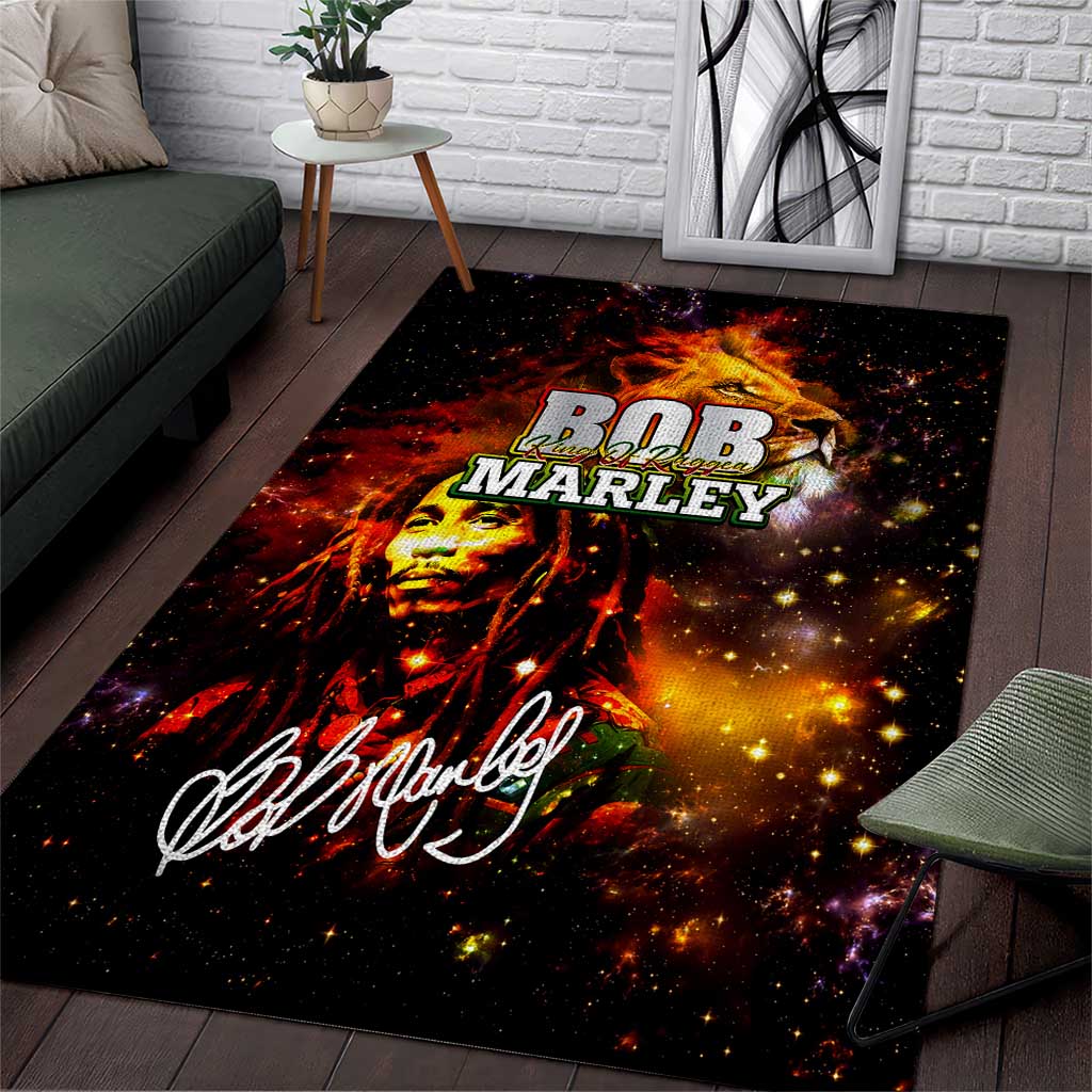 Bob King Of Reggae Area Rug Rastafari Lion - You Never Know How Strong You Are