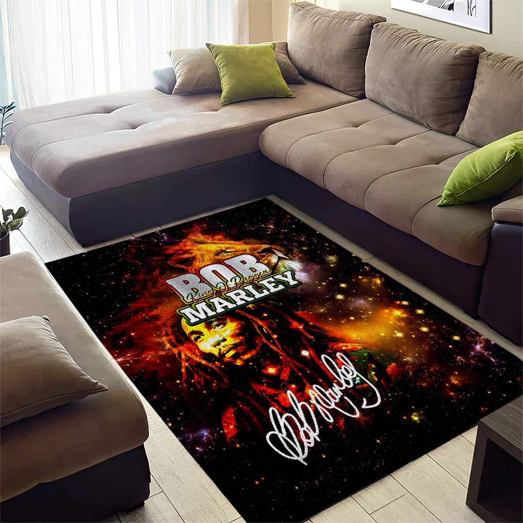 Bob King Of Reggae Area Rug Rastafari Lion - You Never Know How Strong You Are