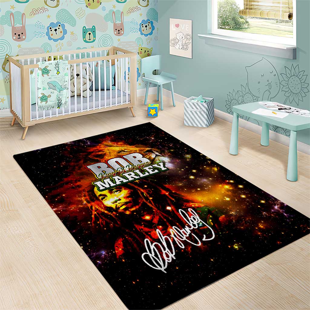 Bob King Of Reggae Area Rug Rastafari Lion - You Never Know How Strong You Are