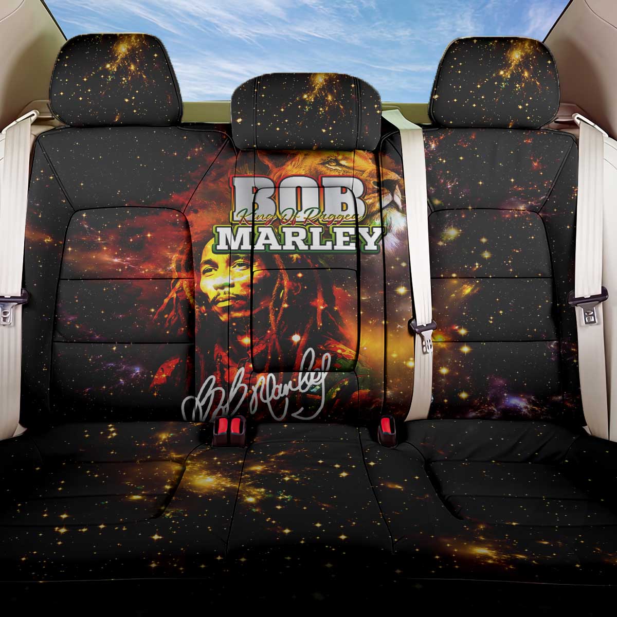 Bob King Of Reggae Back Car Seat Cover Rastafari Lion - You Never Know How Strong You Are