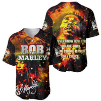 Bob King Of Reggae Baseball Jersey Rastafari Lion - You Never Know How Strong You Are