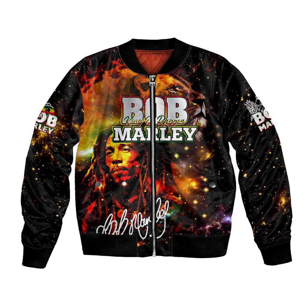 Bob King Of Reggae Bomber Jacket Rastafari Lion - You Never Know How Strong You Are