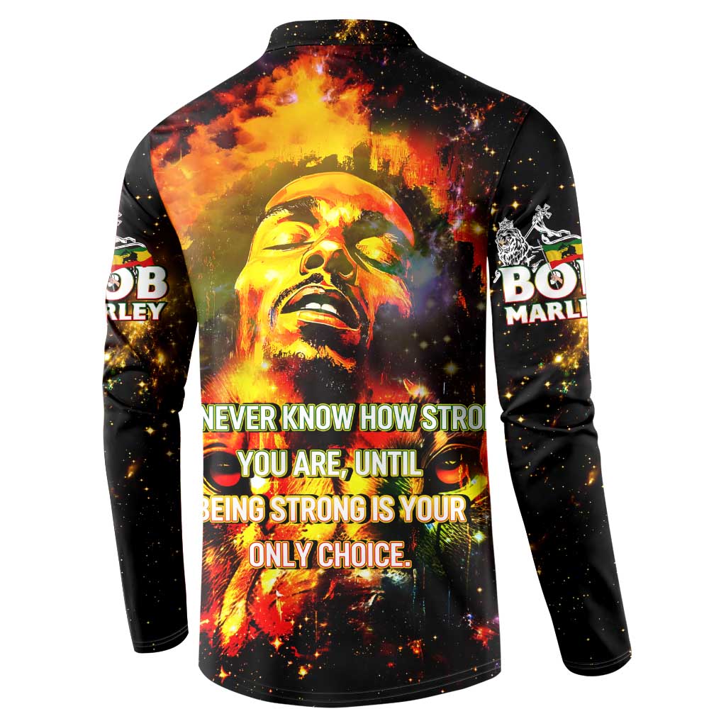 Bob King Of Reggae Button Sweatshirt Rastafari Lion - You Never Know How Strong You Are