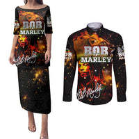 Bob King Of Reggae Couples Matching Puletasi and Long Sleeve Button Shirt Rastafari Lion - You Never Know How Strong You Are