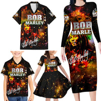 Bob King Of Reggae Family Matching Long Sleeve Bodycon Dress and Hawaiian Shirt Rastafari Lion - You Never Know How Strong You Are
