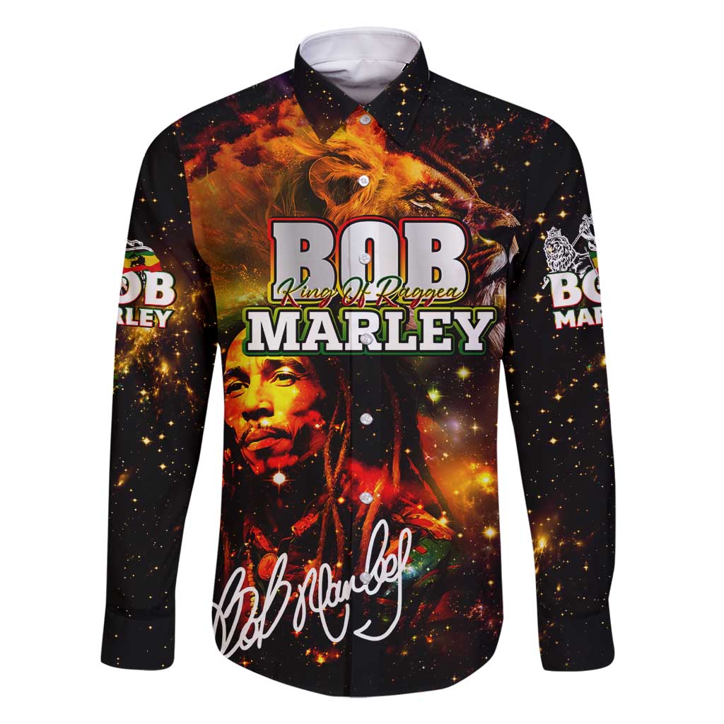 Bob King Of Reggae Family Matching Long Sleeve Bodycon Dress and Hawaiian Shirt Rastafari Lion - You Never Know How Strong You Are