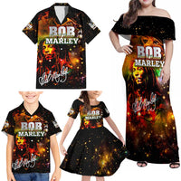 Bob King Of Reggae Family Matching Off Shoulder Maxi Dress and Hawaiian Shirt Rastafari Lion - You Never Know How Strong You Are