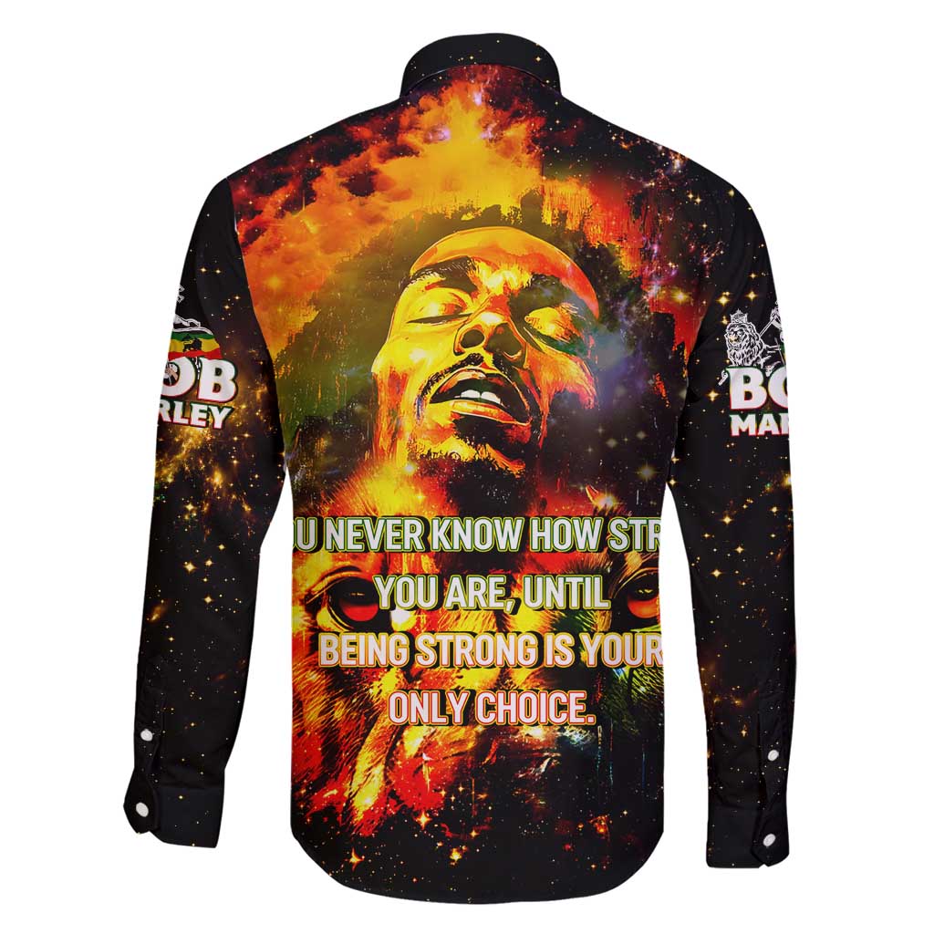 Bob King Of Reggae Family Matching Off Shoulder Maxi Dress and Hawaiian Shirt Rastafari Lion - You Never Know How Strong You Are