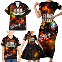Bob King Of Reggae Family Matching Short Sleeve Bodycon Dress and Hawaiian Shirt Rastafari Lion - You Never Know How Strong You Are