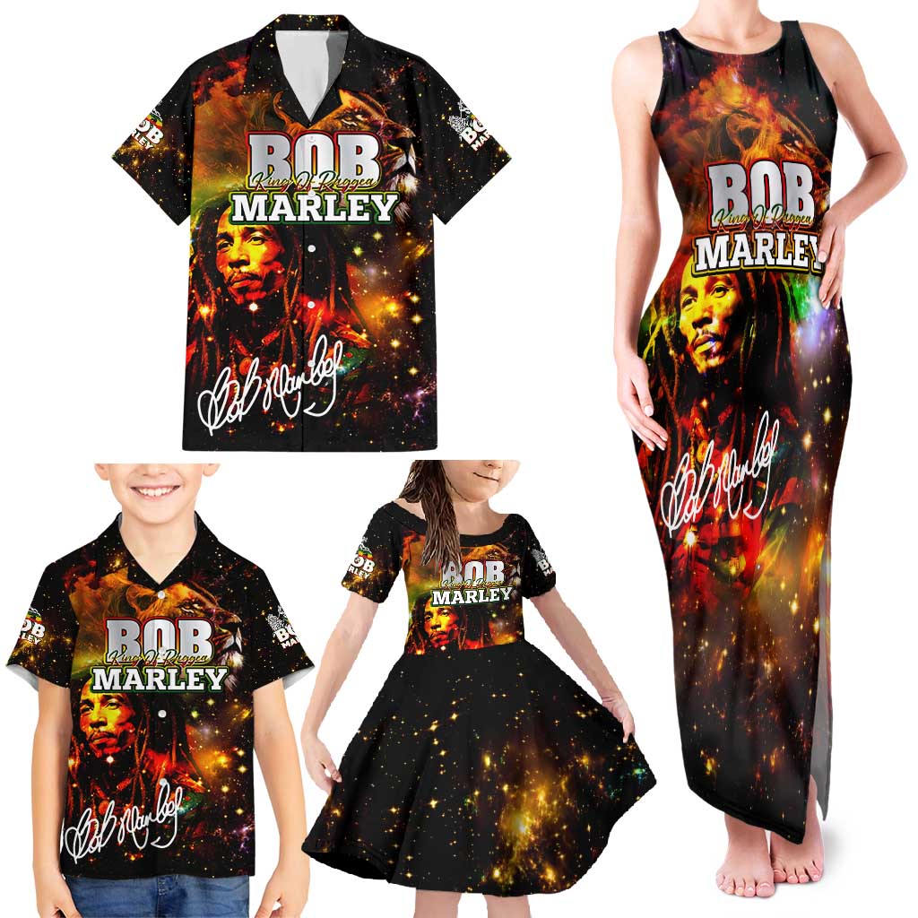 Bob King Of Reggae Family Matching Tank Maxi Dress and Hawaiian Shirt Rastafari Lion - You Never Know How Strong You Are