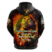 Bob King Of Reggae Hoodie Rastafari Lion - You Never Know How Strong You Are