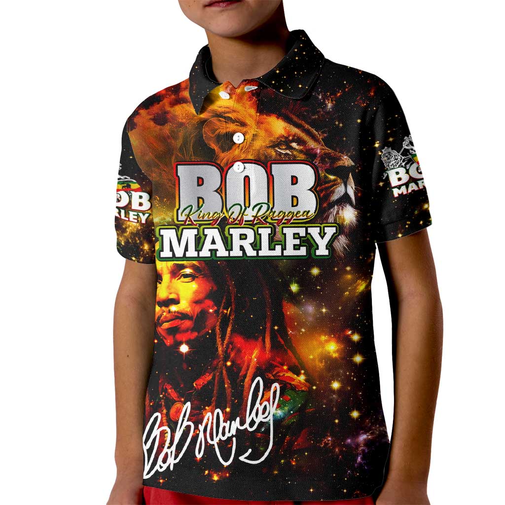 Bob King Of Reggae Kid Polo Shirt Rastafari Lion - You Never Know How Strong You Are