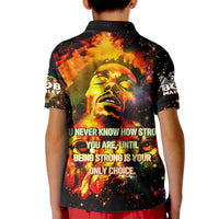 Bob King Of Reggae Kid Polo Shirt Rastafari Lion - You Never Know How Strong You Are