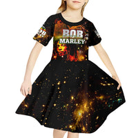 Bob King Of Reggae Kid Short Sleeve Dress Rastafari Lion - You Never Know How Strong You Are