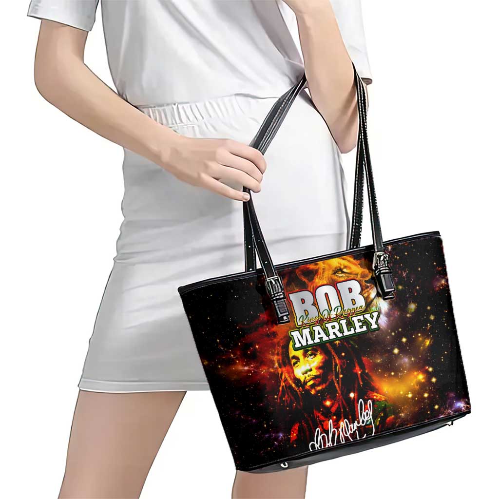 Bob King Of Reggae Leather Tote Bag Rastafari Lion - You Never Know How Strong You Are