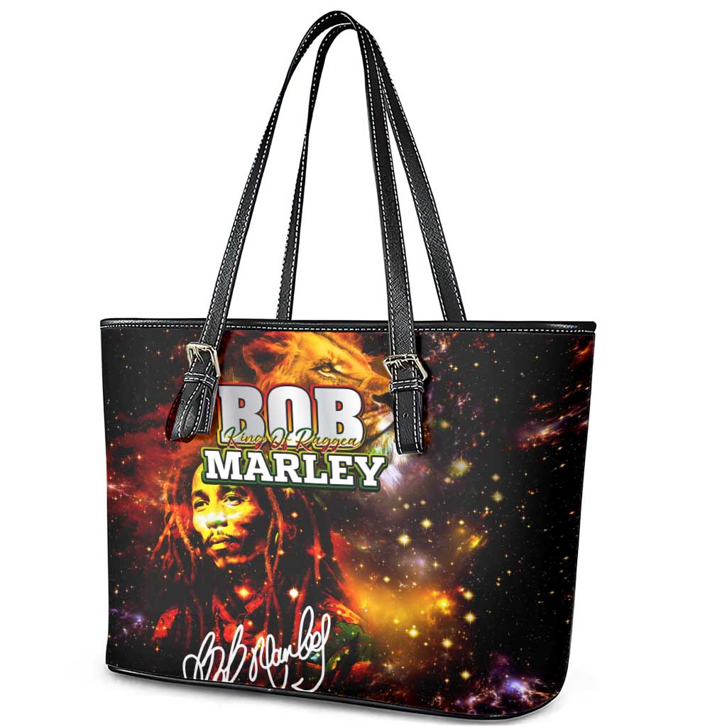 Bob King Of Reggae Leather Tote Bag Rastafari Lion - You Never Know How Strong You Are
