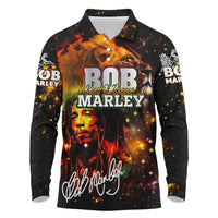 Bob King Of Reggae Long Sleeve Polo Shirt Rastafari Lion - You Never Know How Strong You Are