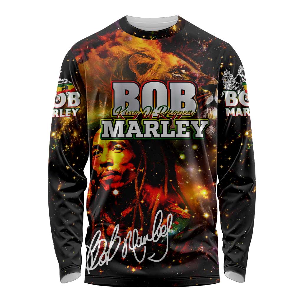 Bob King Of Reggae Long Sleeve Shirt Rastafari Lion - You Never Know How Strong You Are