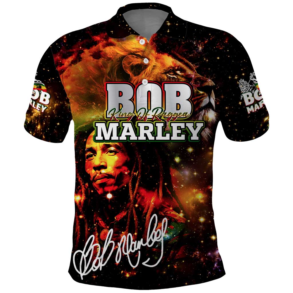 Bob King Of Reggae Polo Shirt Rastafari Lion - You Never Know How Strong You Are