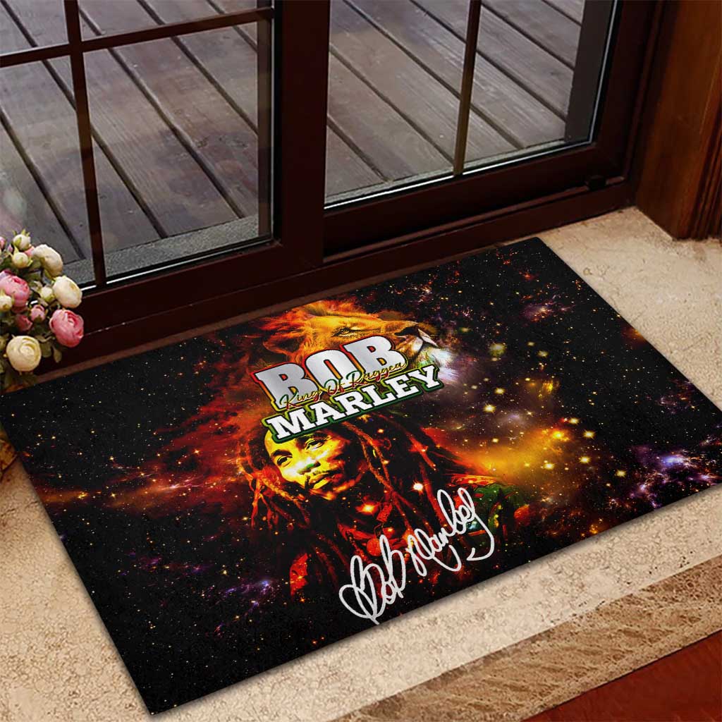 Bob King Of Reggae Rubber Doormat Rastafari Lion - You Never Know How Strong You Are
