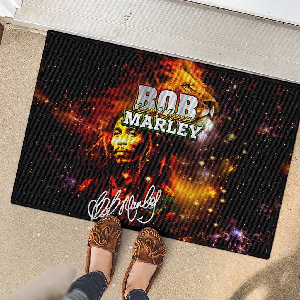 Bob King Of Reggae Rubber Doormat Rastafari Lion - You Never Know How Strong You Are