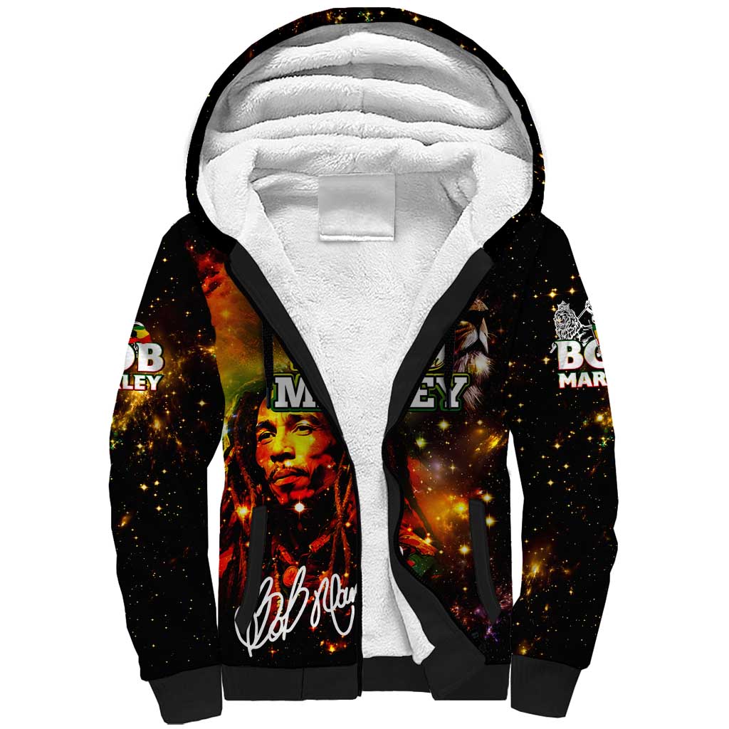 Bob King Of Reggae Sherpa Hoodie Rastafari Lion - You Never Know How Strong You Are