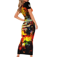 Bob King Of Reggae Short Sleeve Bodycon Dress Rastafari Lion - You Never Know How Strong You Are
