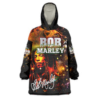 Bob King Of Reggae Wearable Blanket Hoodie Rastafari Lion - You Never Know How Strong You Are