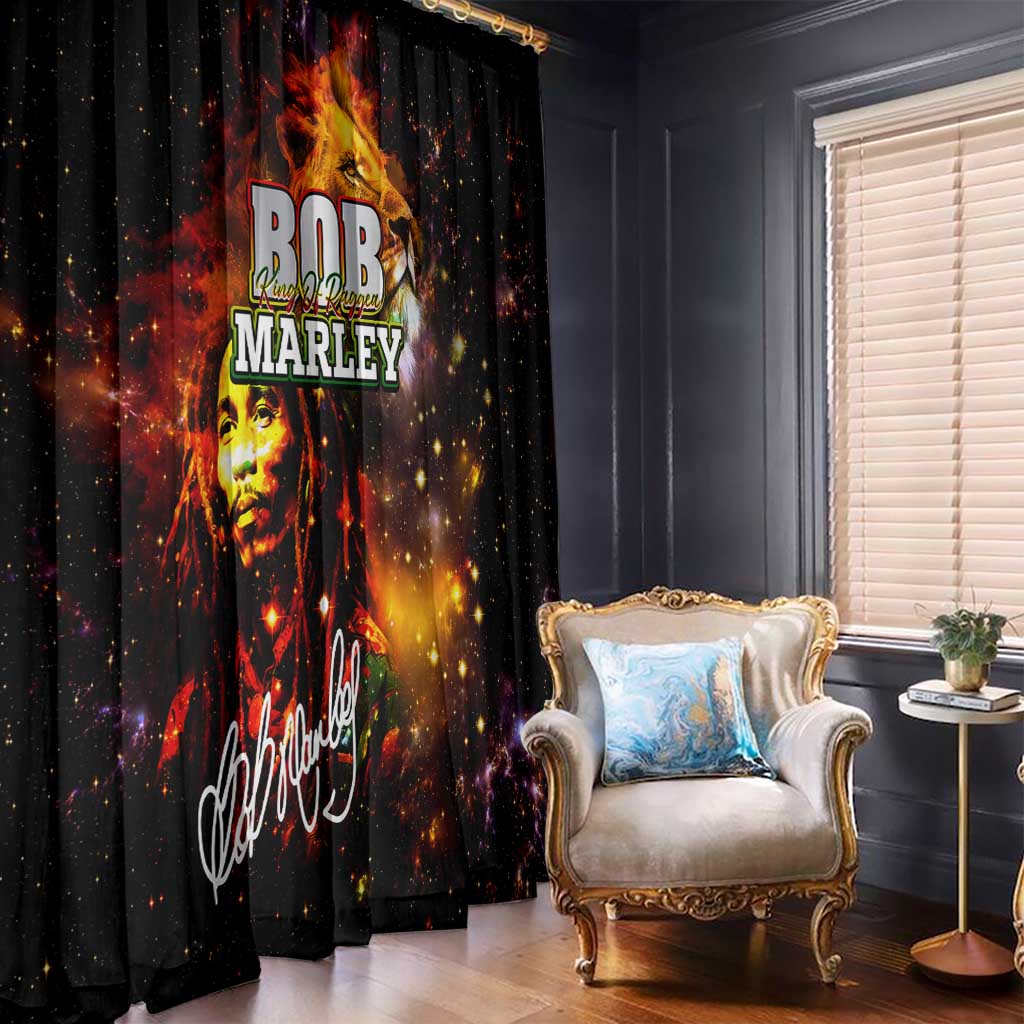 Bob King Of Reggae Window Curtain Rastafari Lion - You Never Know How Strong You Are