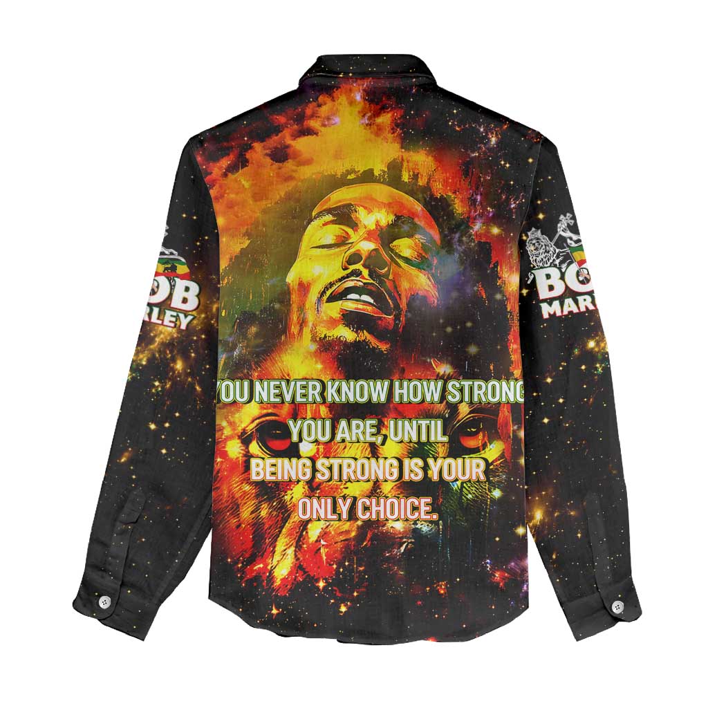 Bob King Of Reggae Women Casual Shirt Rastafari Lion - You Never Know How Strong You Are