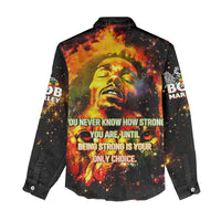 Bob King Of Reggae Women Casual Shirt Rastafari Lion - You Never Know How Strong You Are