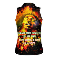 Bob King Of Reggae Women Sleeveless Polo Shirt Rastafari Lion - You Never Know How Strong You Are