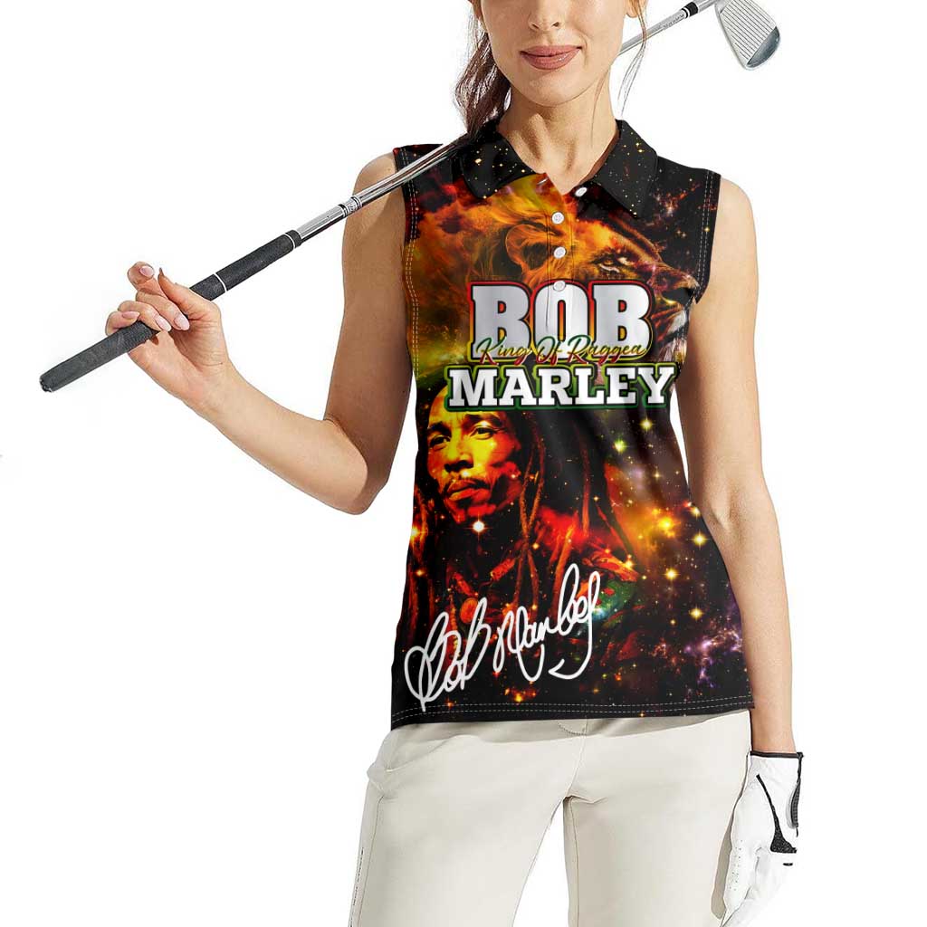 Bob King Of Reggae Women Sleeveless Polo Shirt Rastafari Lion - You Never Know How Strong You Are