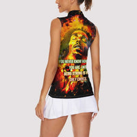 Bob King Of Reggae Women Sleeveless Polo Shirt Rastafari Lion - You Never Know How Strong You Are