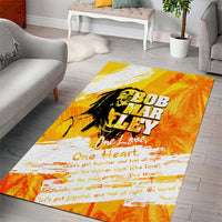 Legend Bob Reggae Area Rug One Love One Heart Tropical Leaf
